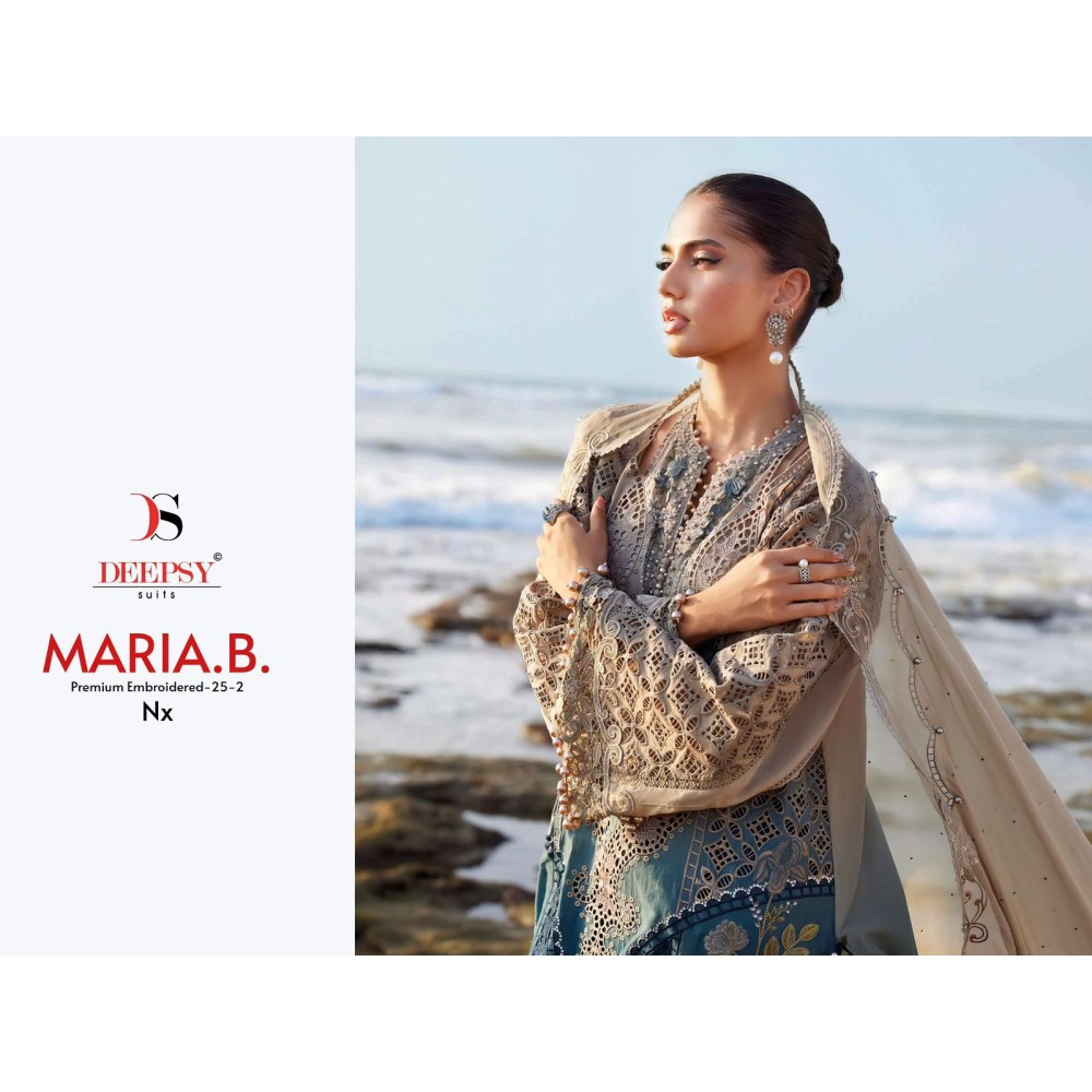 MARIA B PREMIUM EMBROIDERED 25-2 DEEPSY SUITS (Chiffon Dupatta)