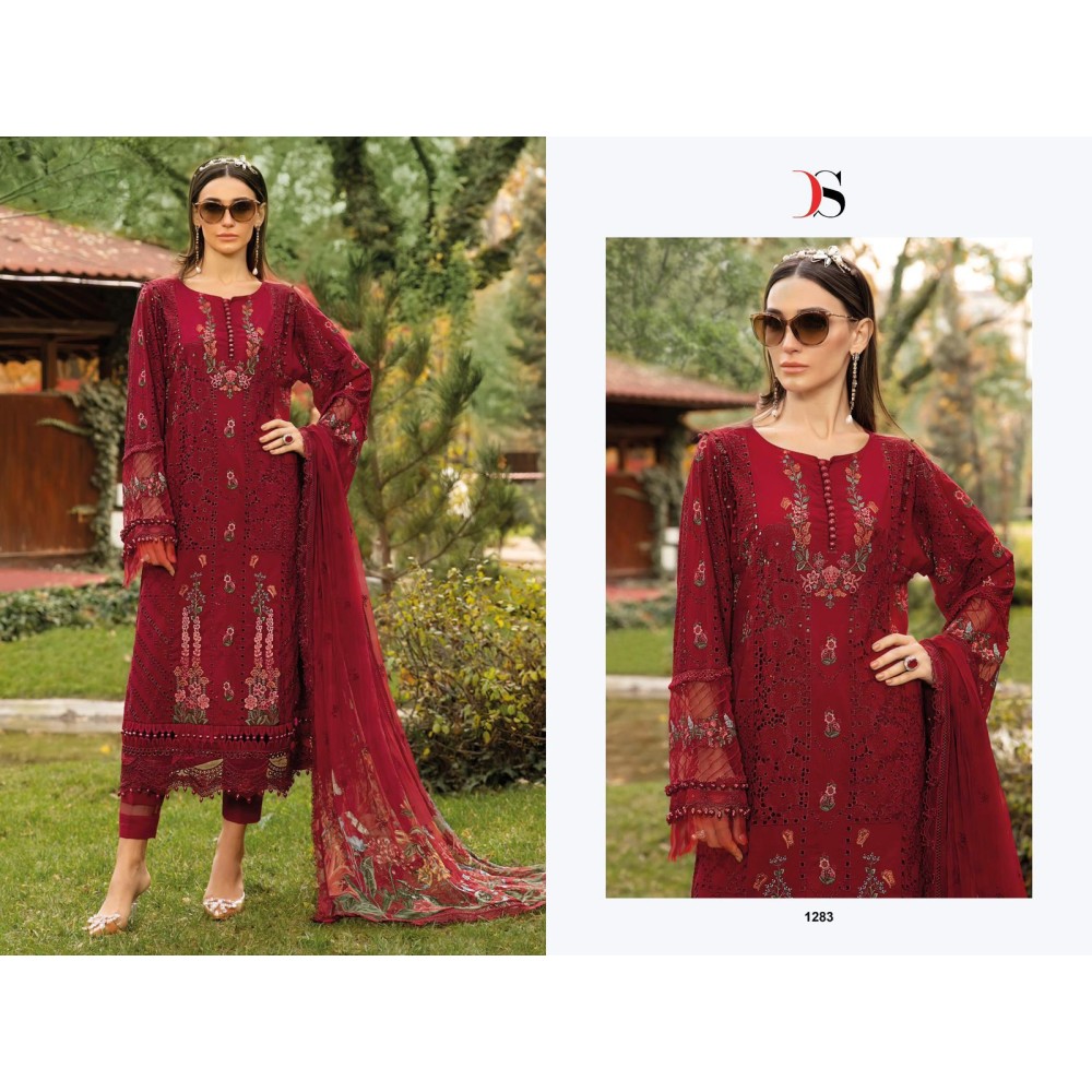 MARIA B PREMIUM EMBROIDERED 25-2 DEEPSY SUITS (Chiffon Dupatta)