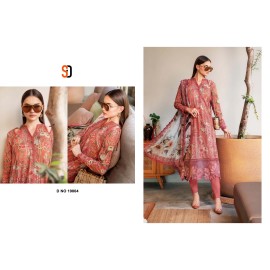 MARIA.B VOL 19 CHIKANKARI COTTON SHRADDHA (Cotton Dupatta)