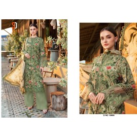 MARIA.B VOL 19 CHIKANKARI COTTON SHRADDHA (Cotton Dupatta)