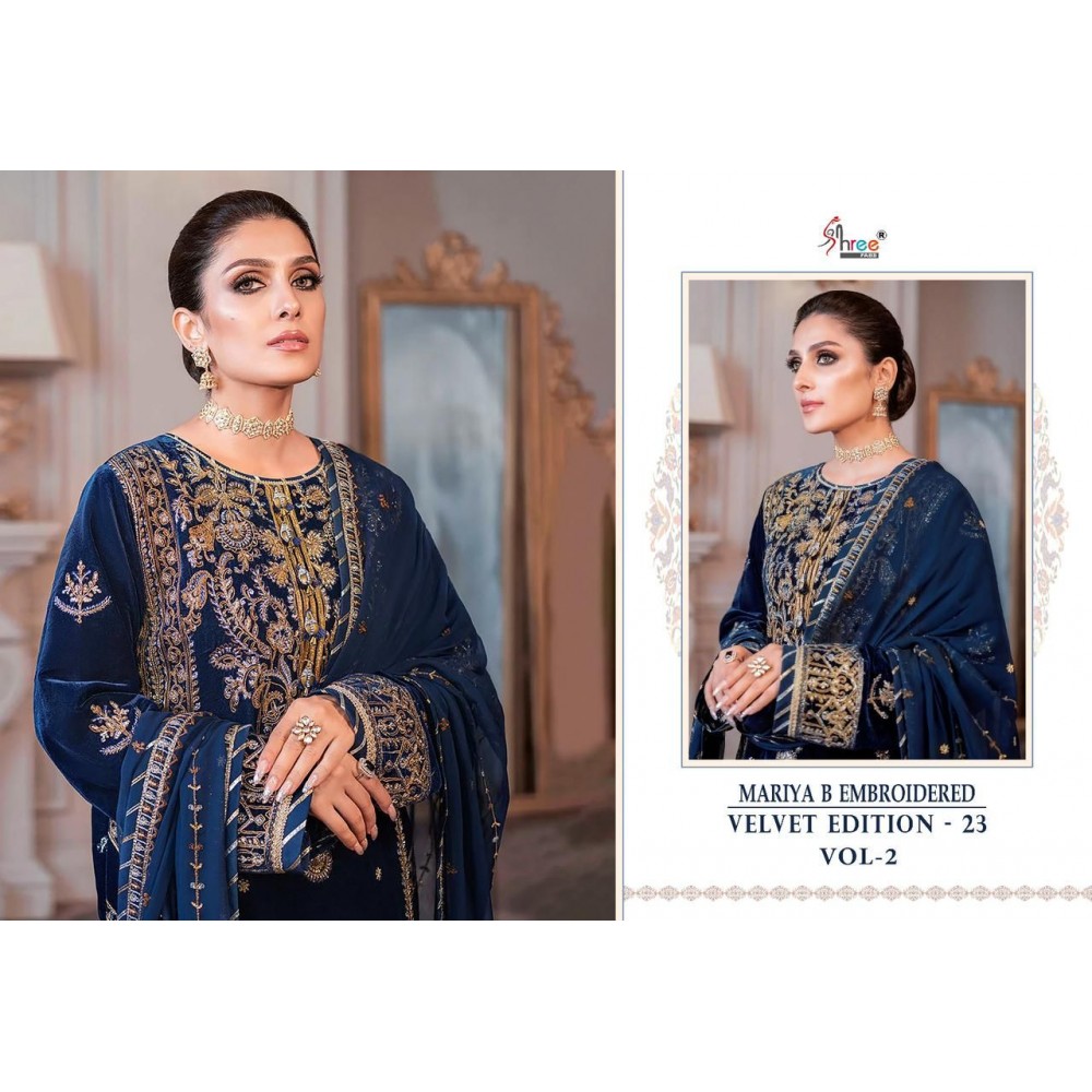 MARIYA B EMBROIDERED VELVET EDITION-23 VOL 2 SHREE FABS  (Winter Collection)