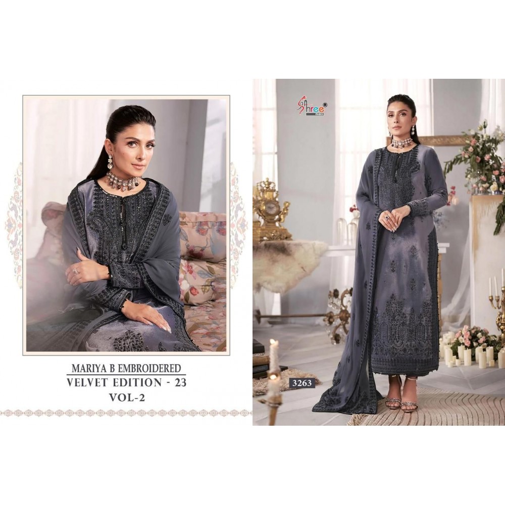 MARIYA B EMBROIDERED VELVET EDITION-23 VOL 2 SHREE FABS  (Winter Collection)