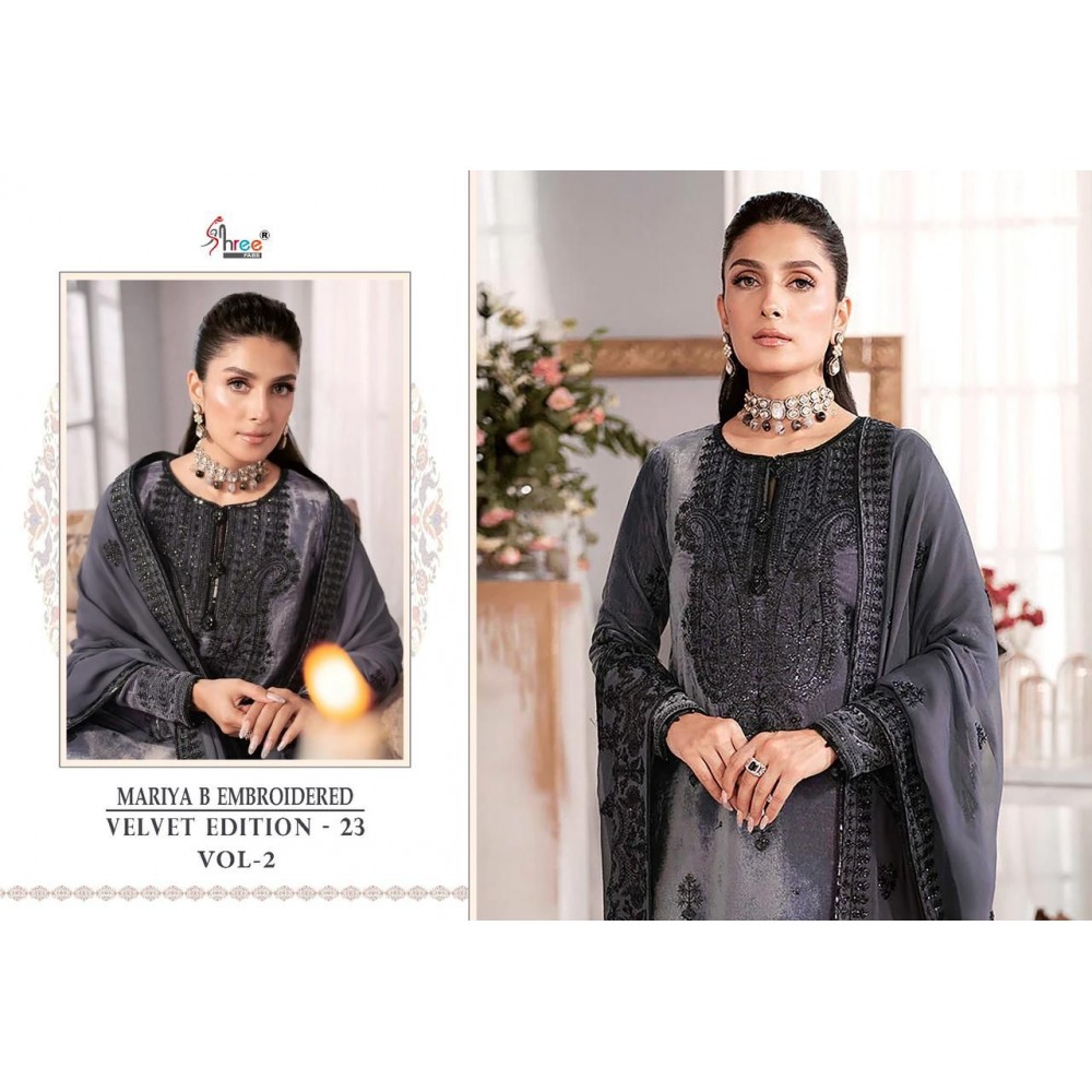 MARIYA B EMBROIDERED VELVET EDITION-23 VOL 2 SHREE FABS  (Winter Collection)