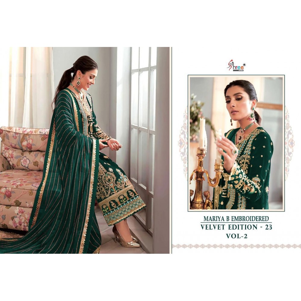 MARIYA B EMBROIDERED VELVET EDITION-23 VOL 2 SHREE FABS  (Winter Collection)