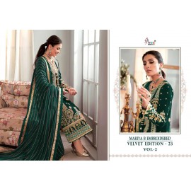 MARIYA B EMBROIDERED VELVET EDITION-23 VOL 2 SHREE FABS  (Winter Collection)