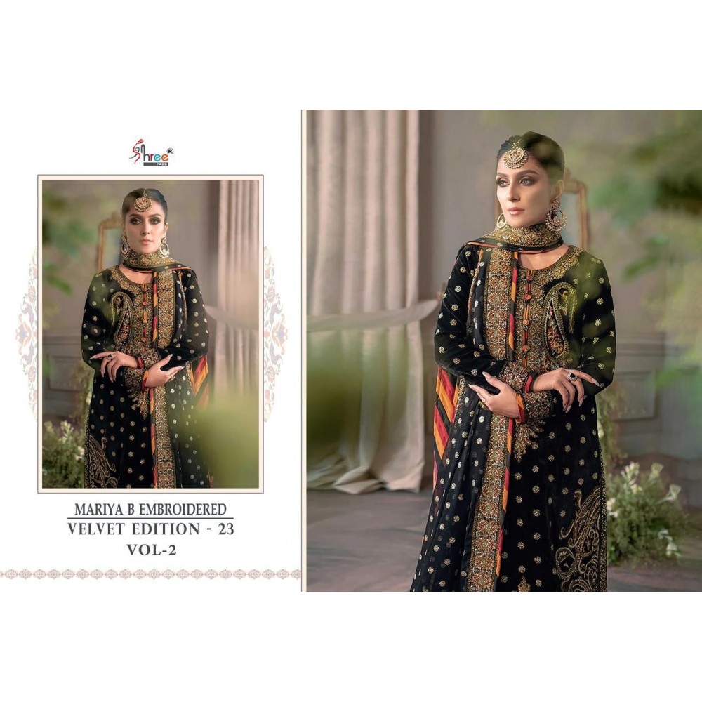 MARIYA B EMBROIDERED VELVET EDITION-23 VOL 2 SHREE FABS  (Winter Collection)