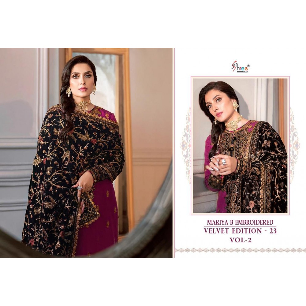 MARIYA B EMBROIDERED VELVET EDITION-23 VOL 2 SHREE FABS  (Winter Collection)