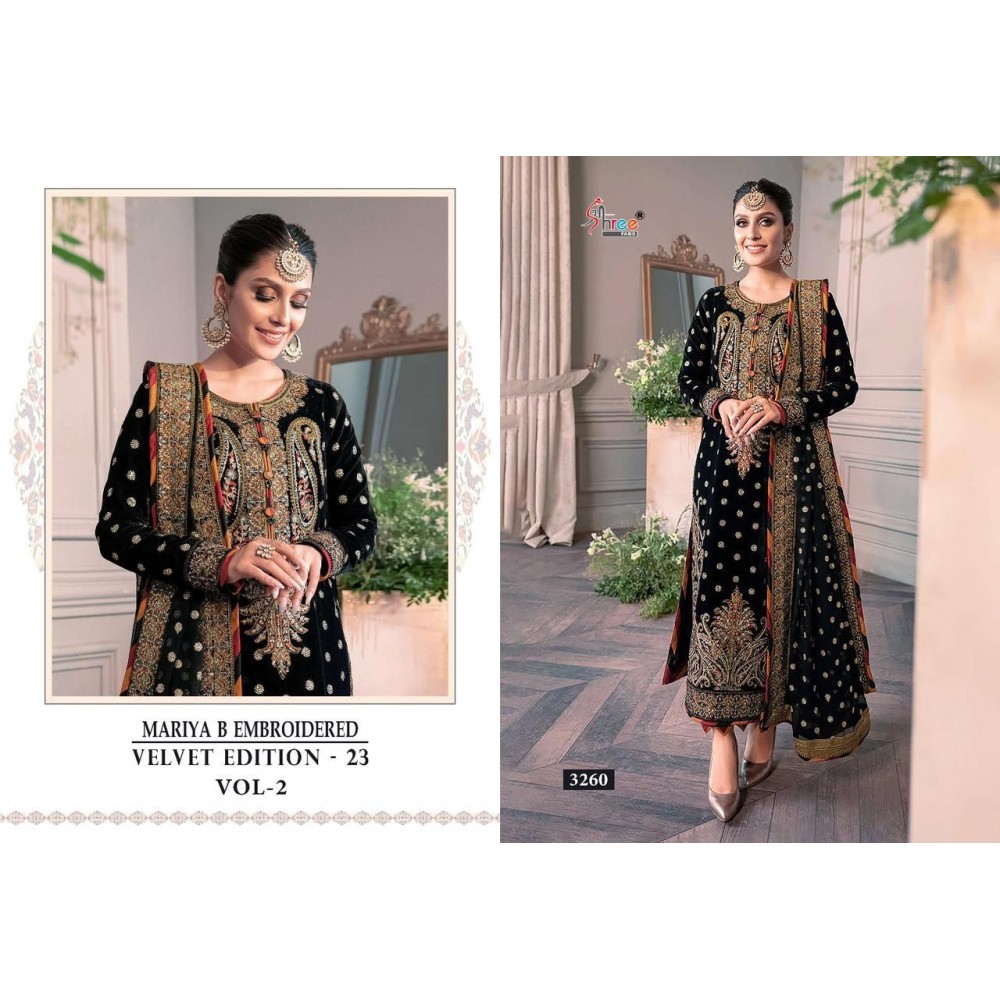 MARIYA B EMBROIDERED VELVET EDITION-23 VOL 2 SHREE FABS  (Winter Collection)