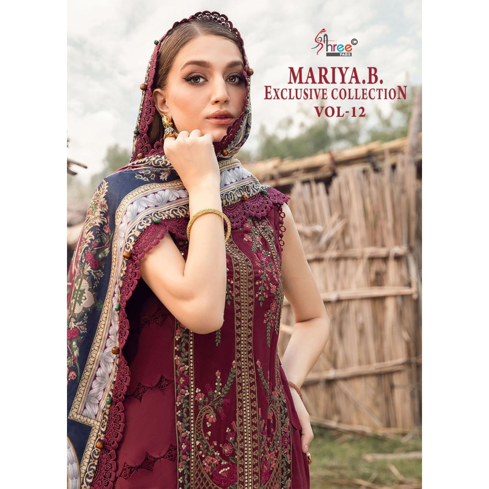 MARIYA B EXCLUSIVE COLLECTION VOL 12 SHREE (Chiffon Dupatta)