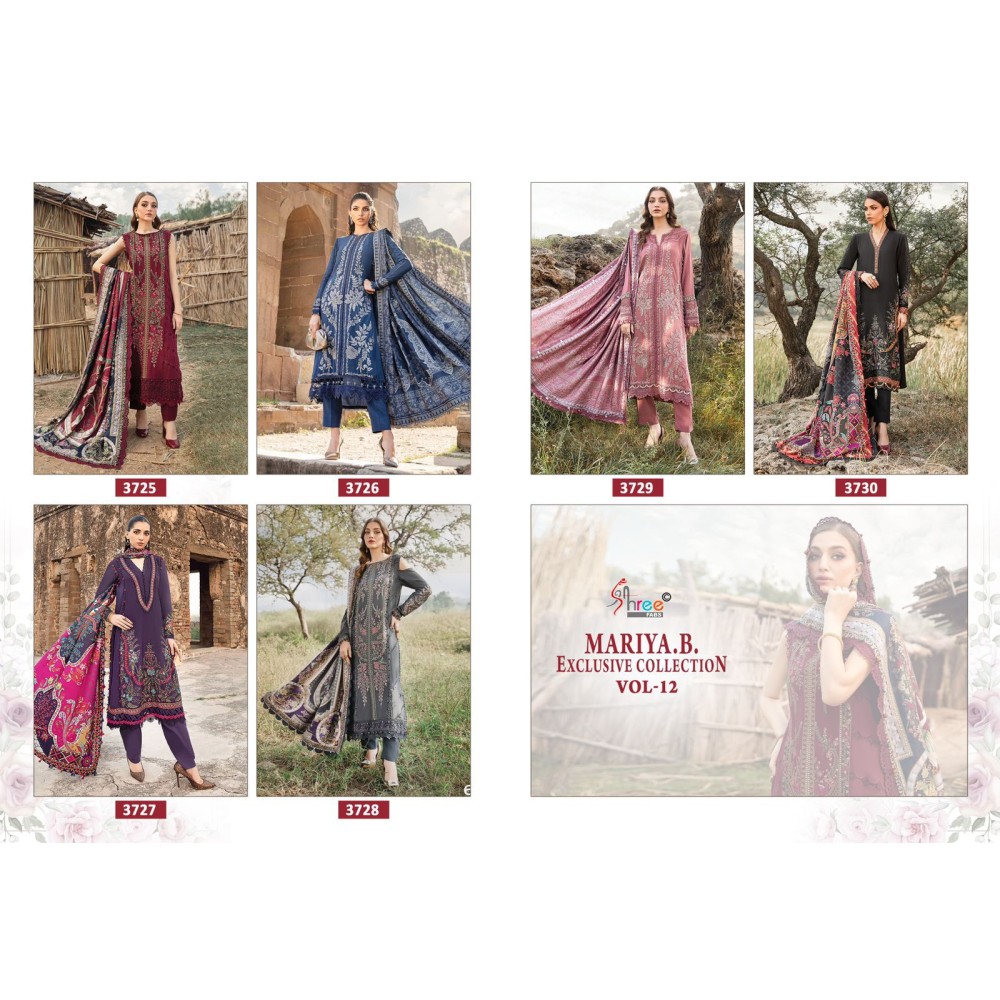 MARIYA B EXCLUSIVE COLLECTION VOL 12 SHREE (Chiffon Dupatta)