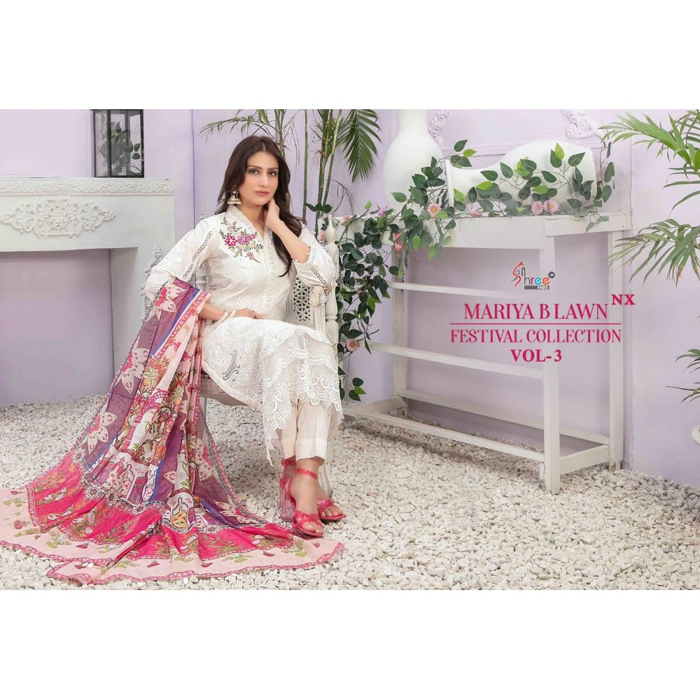 MARIYA B LAWN FESTIVAL COLLECTION VOL 3 NX SHREE FABS (Cotton Dupatta)