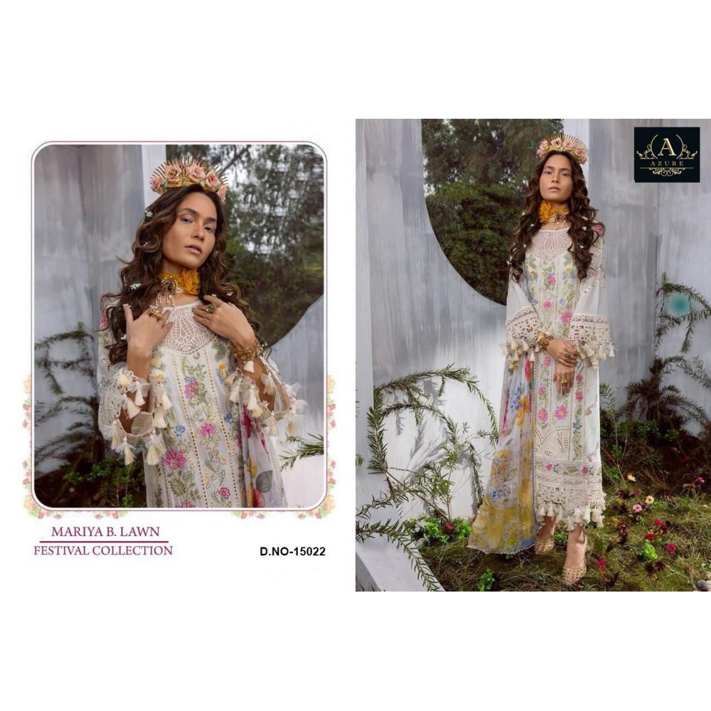 MARIYA B LAWN FESTIVE COLLECTION 15022 AZURE