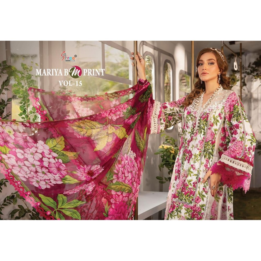 MARIYA B MPRINT VOL 15 SHREE FABS (Chiffon Dupatta)