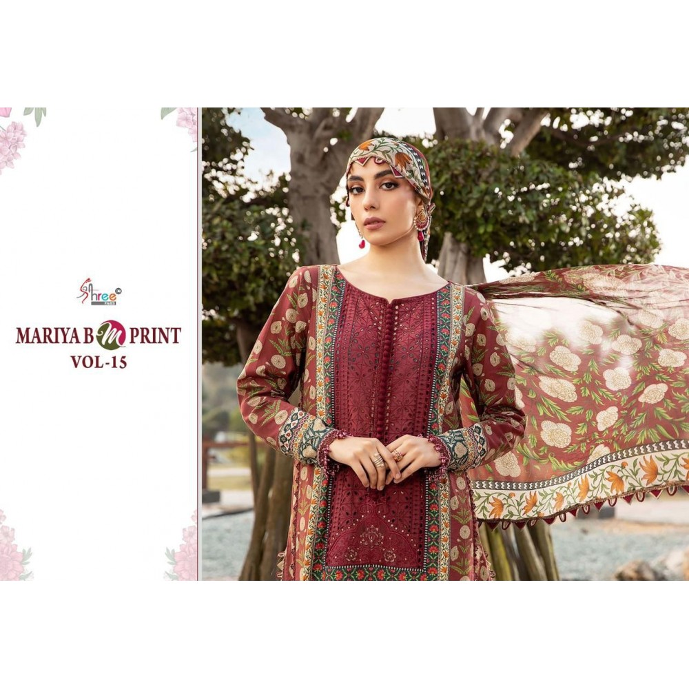 MARIYA B MPRINT VOL 15 SHREE FABS (Chiffon Dupatta)