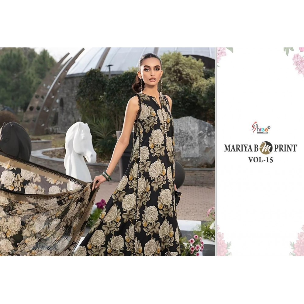 MARIYA B MPRINT VOL 15 SHREE FABS (Cotton Dupatta)