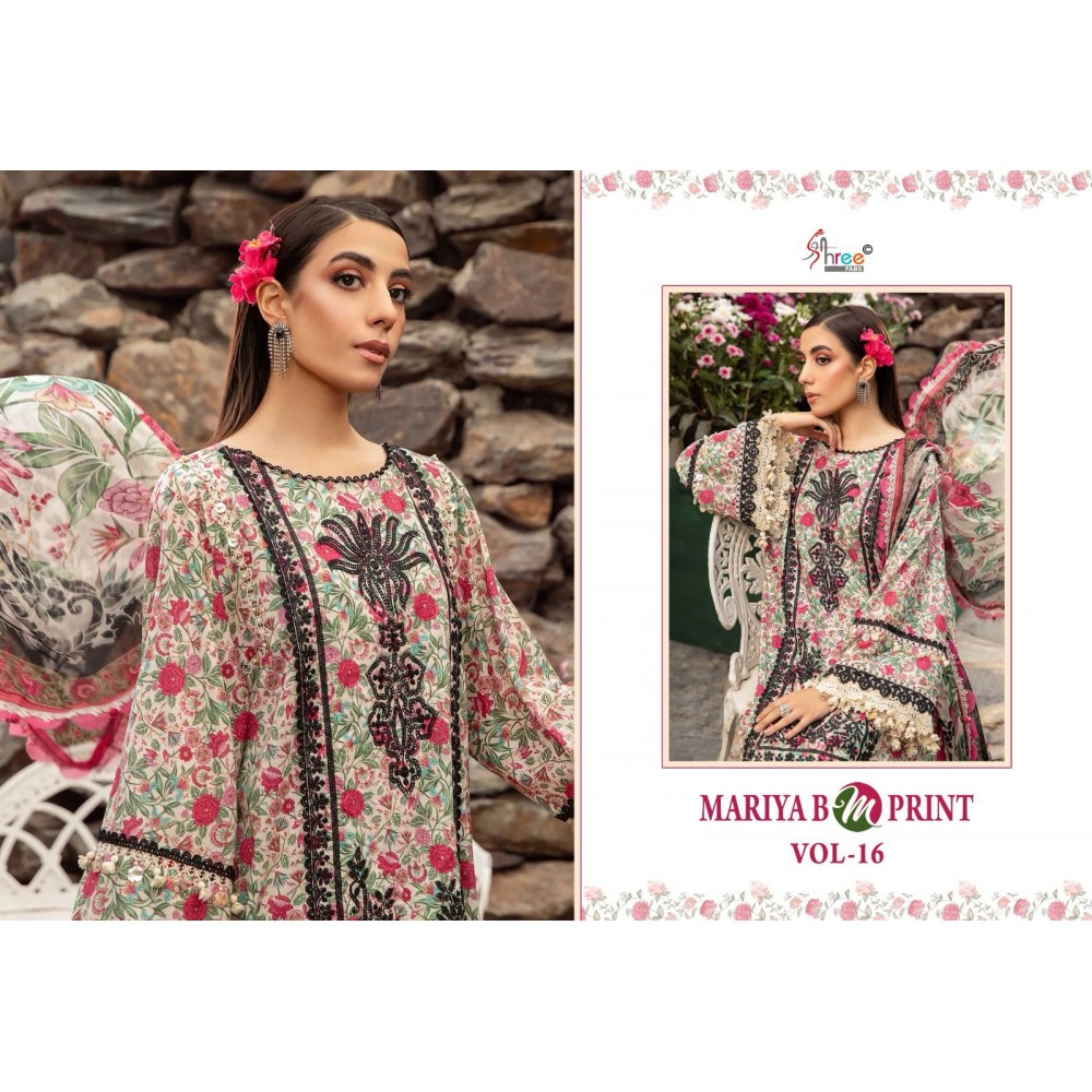 MARIYA B MPRINT VOL 16 SHREE FABS (Cotton Dupatta)