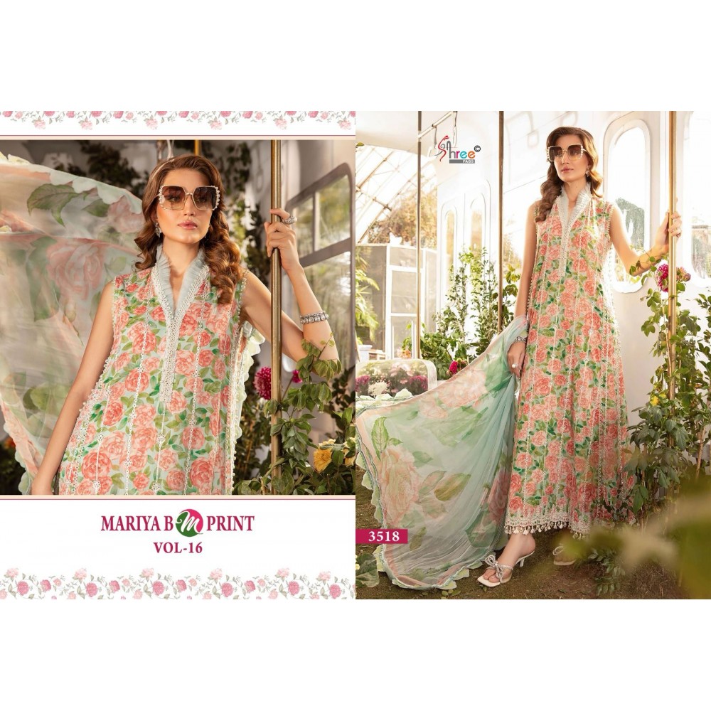 MARIYA B MPRINT VOL 16 SHREE FABS (Chiffon Dupatta)