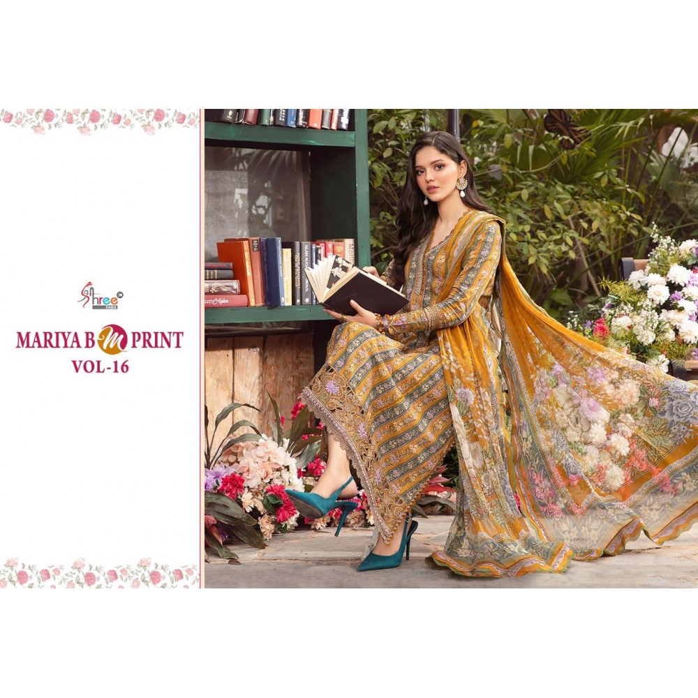 MARIYA B MPRINT VOL 16 SHREE FABS (Chiffon Dupatta)