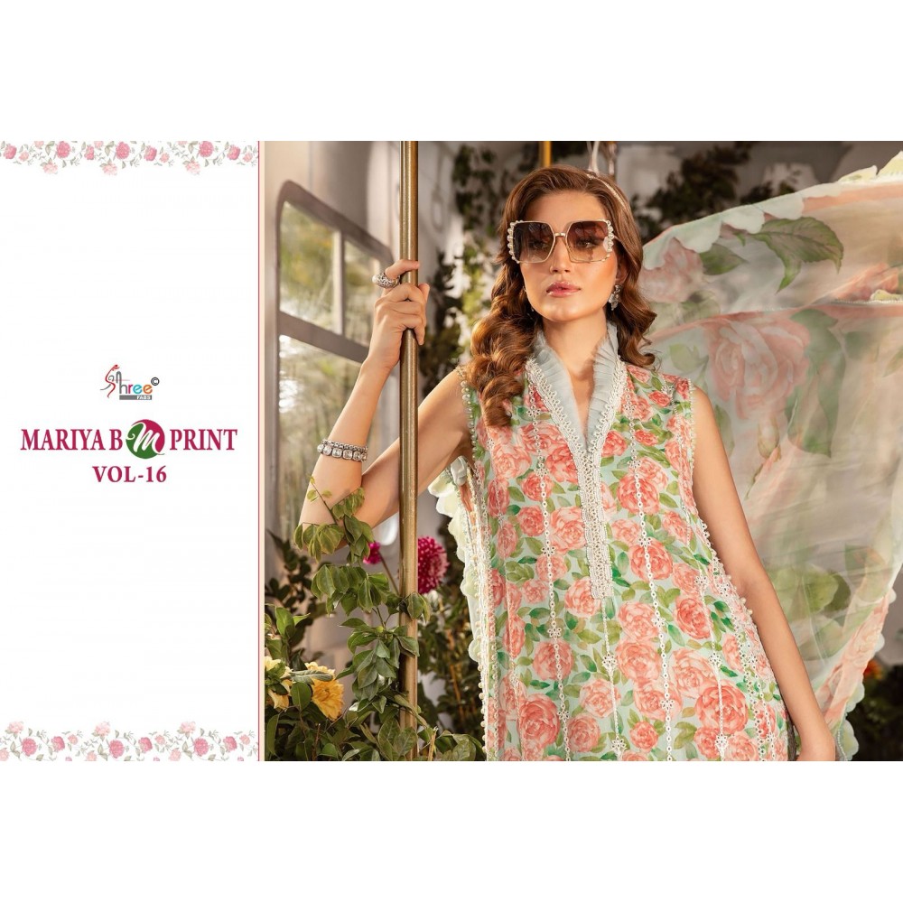 MARIYA B MPRINT VOL 16 SHREE FABS (Chiffon Dupatta)