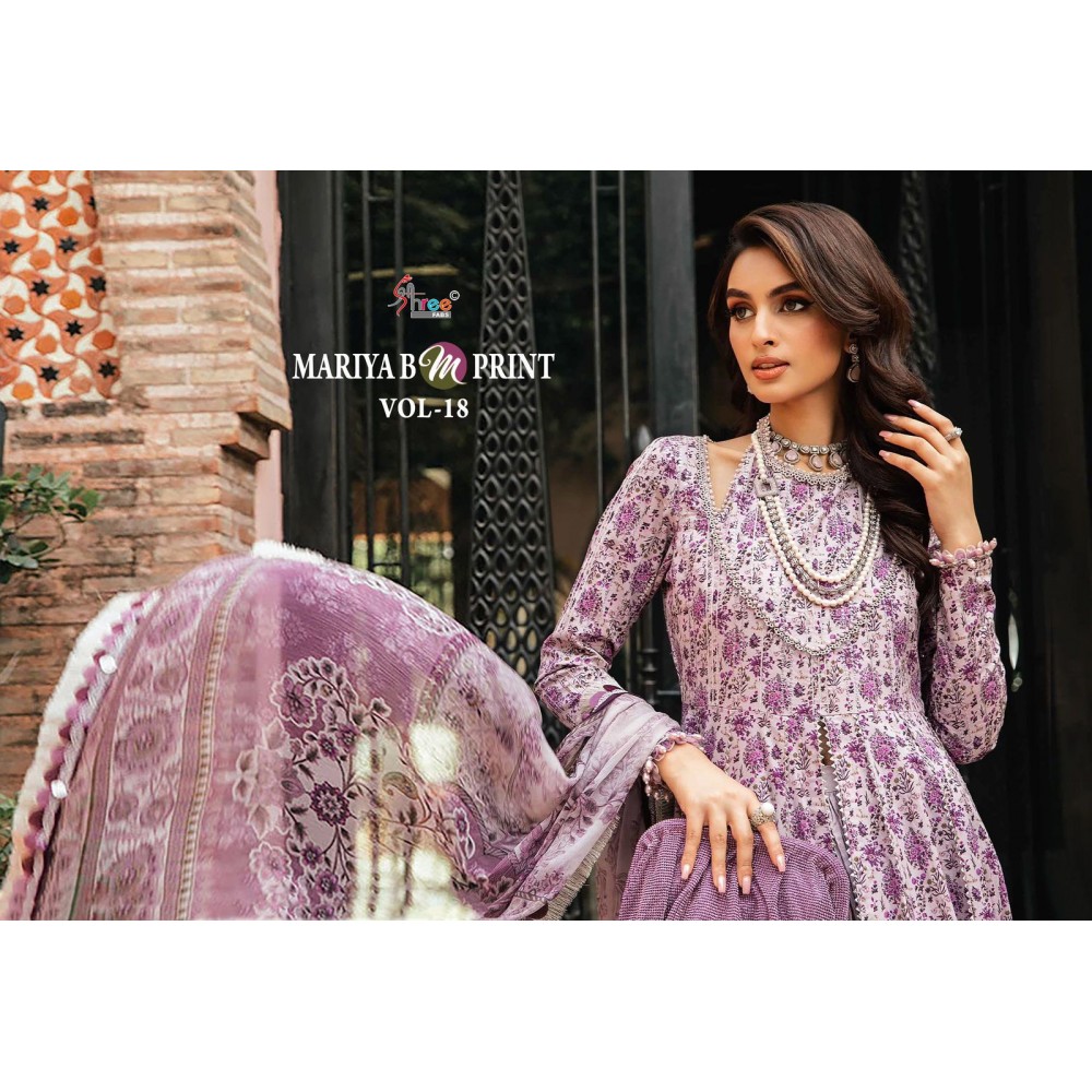 MARIYA B MPRINT VOL 18 SHREE FABS (Cotton Dupatta)