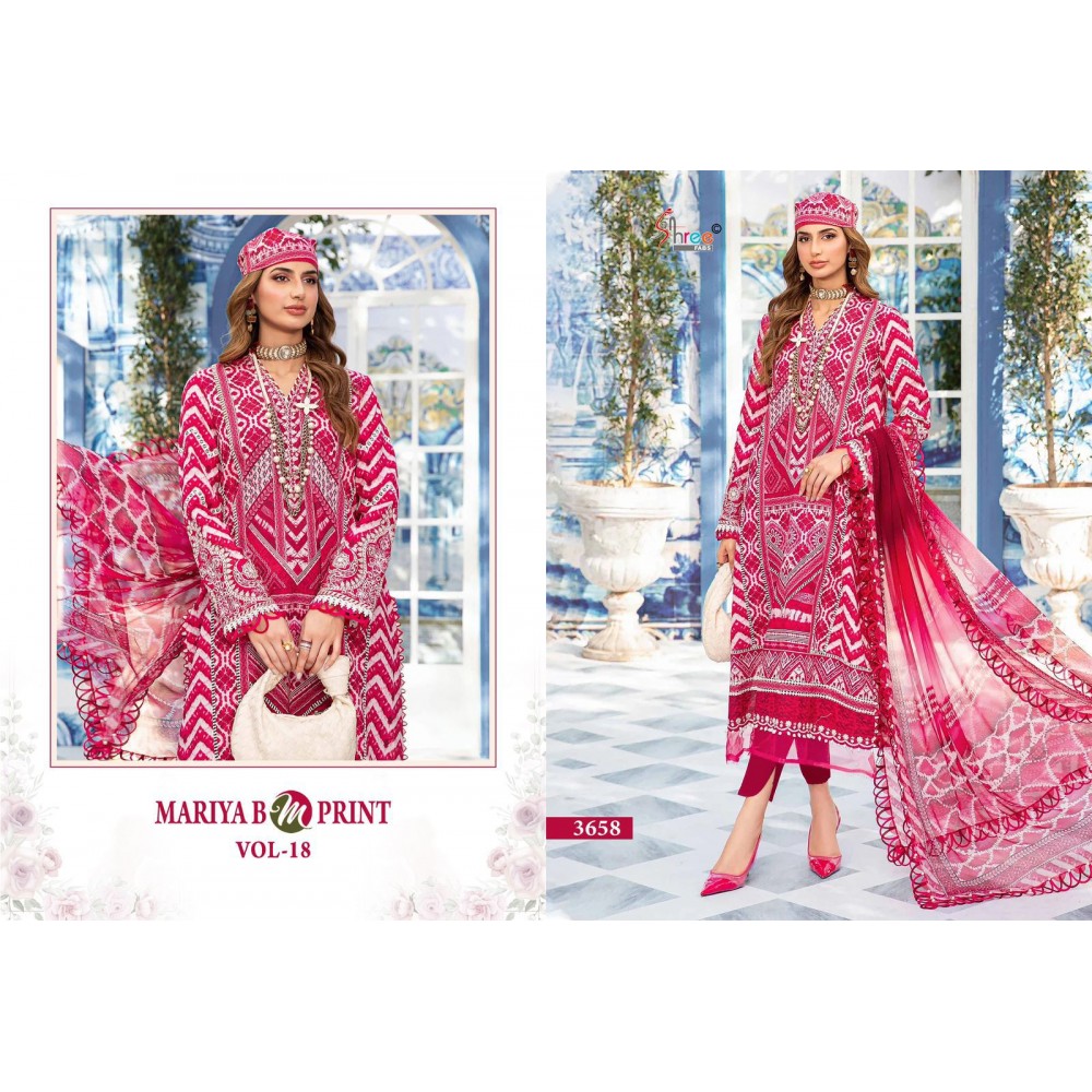 MARIYA B MPRINT VOL 18 SHREE FABS (Chiffon Dupatta)