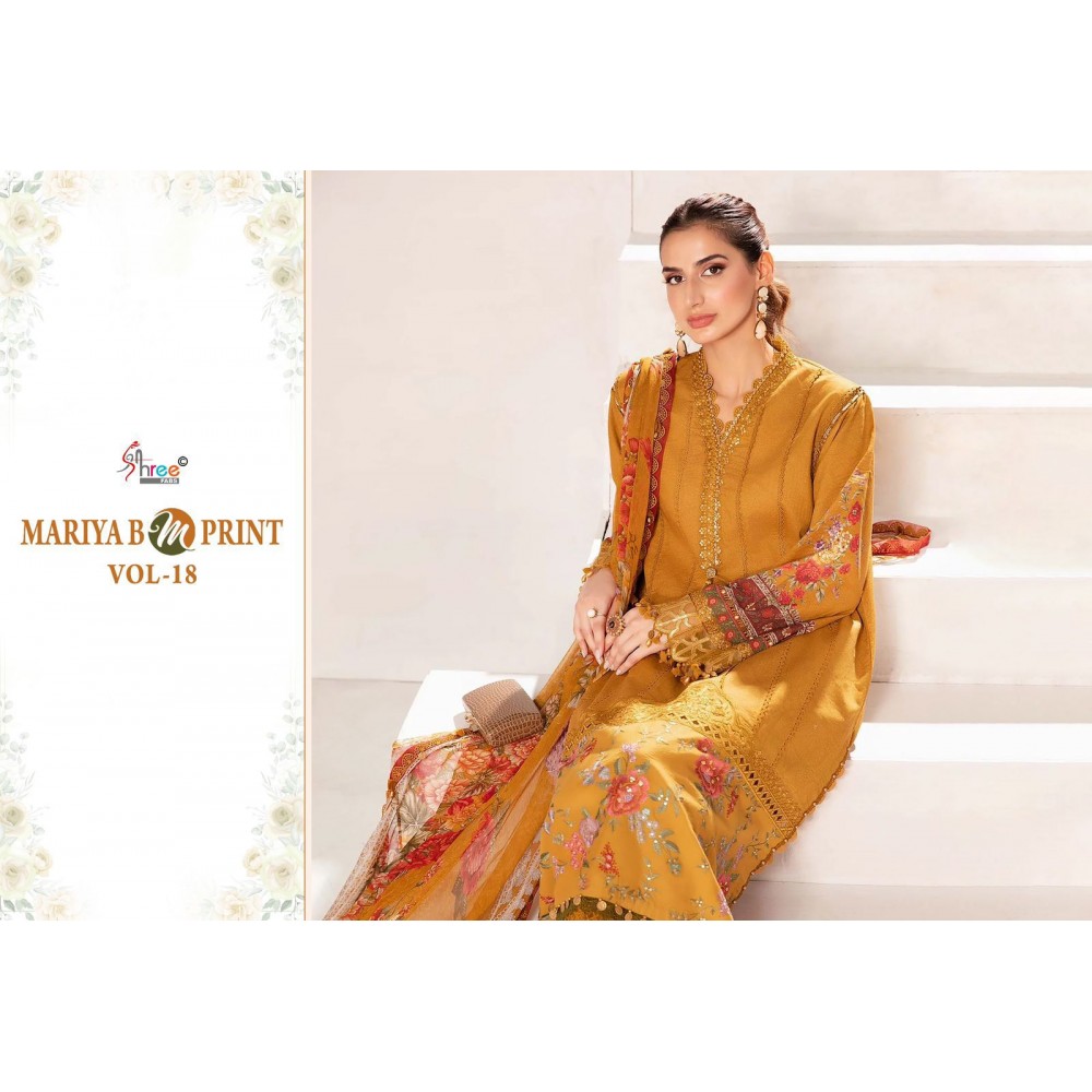 MARIYA B MPRINT VOL 18 SHREE FABS (Cotton Dupatta)