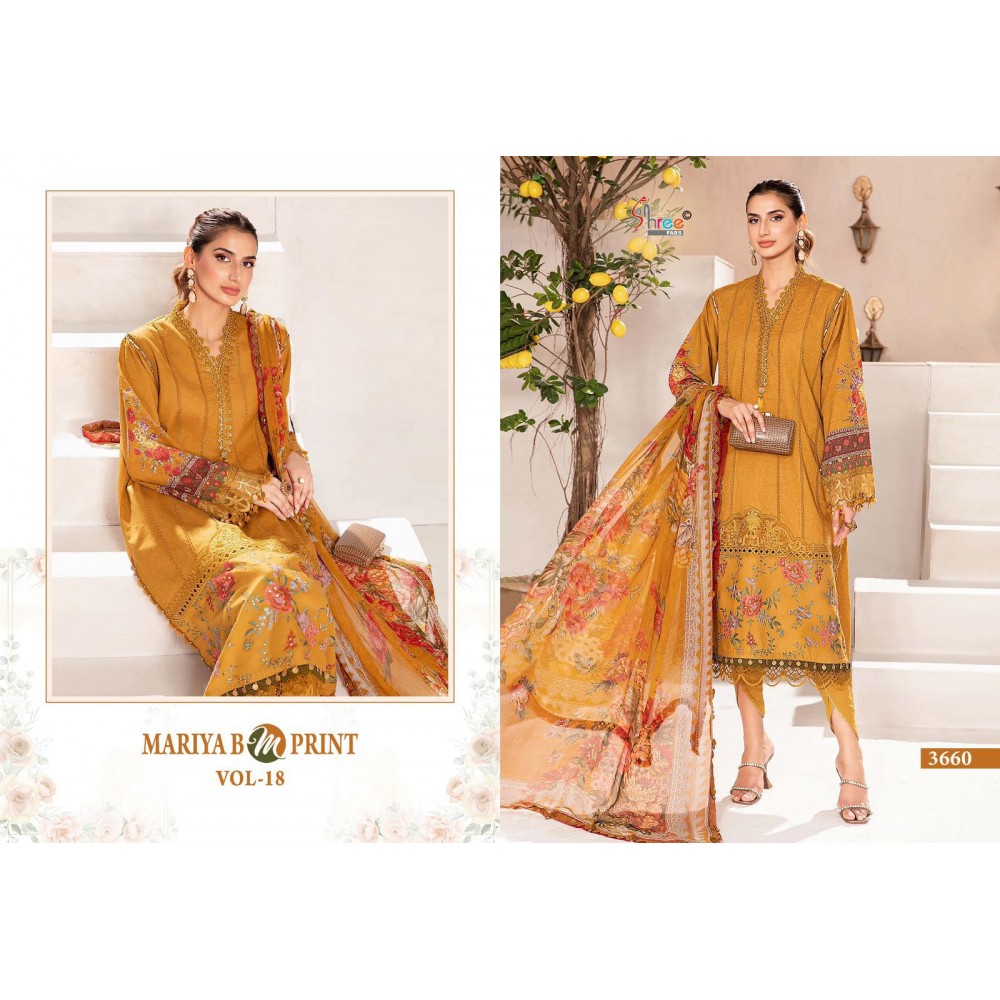 MARIYA B MPRINT VOL 18 SHREE FABS (Chiffon Dupatta)