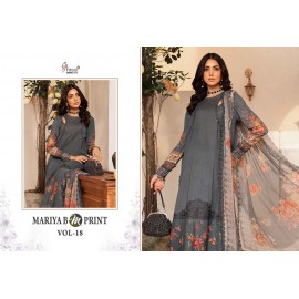 MARIYA B MPRINT VOL 18 SHREE FABS (Chiffon Dupatta)