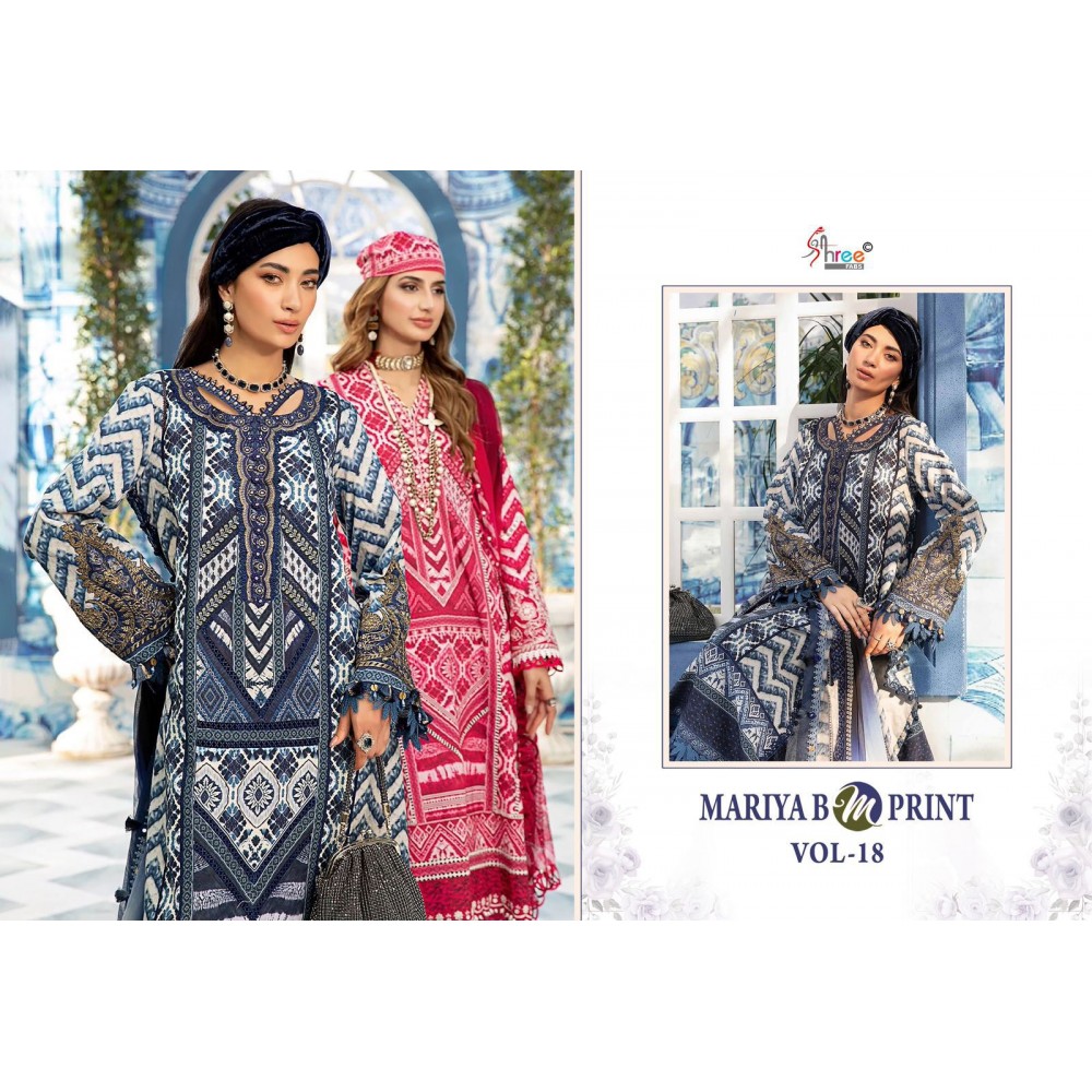 MARIYA B MPRINT VOL 18 SHREE FABS (Cotton Dupatta)