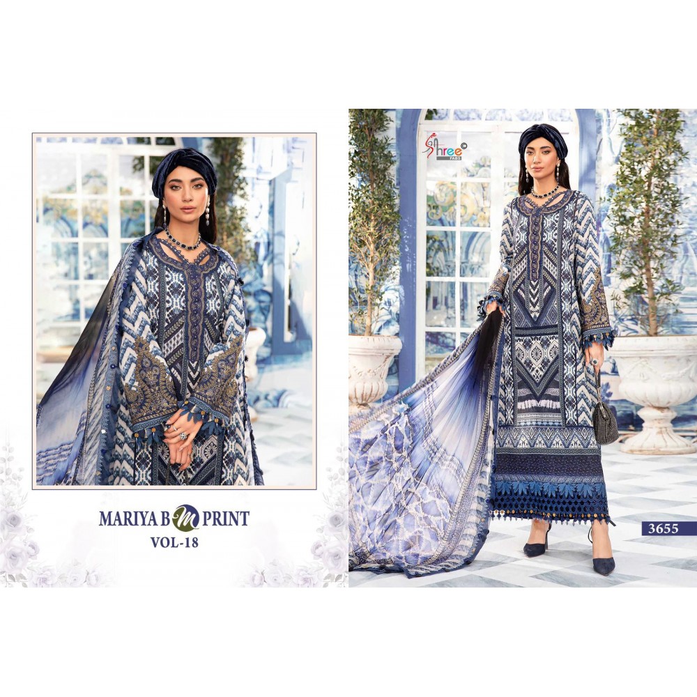 MARIYA B MPRINT VOL 18 SHREE FABS (Cotton Dupatta)