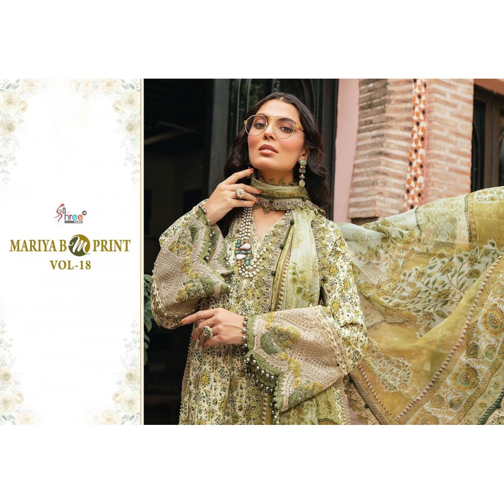 MARIYA B MPRINT VOL 18 SHREE FABS (Chiffon Dupatta)