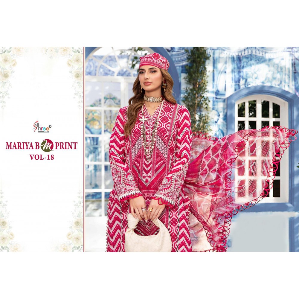 MARIYA B MPRINT VOL 18 SHREE FABS (Chiffon Dupatta)