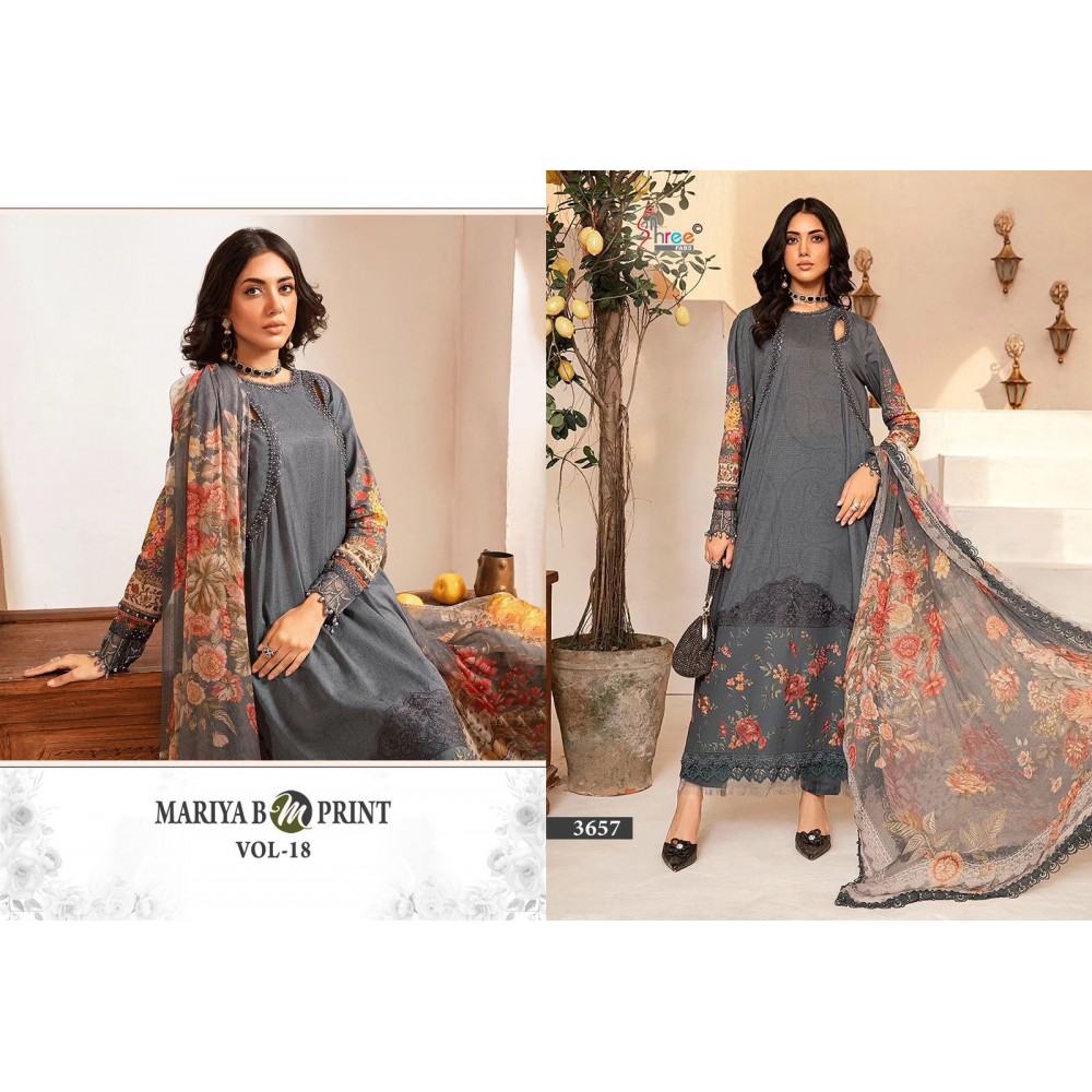 MARIYA B MPRINT VOL 18 SHREE FABS (Chiffon Dupatta)