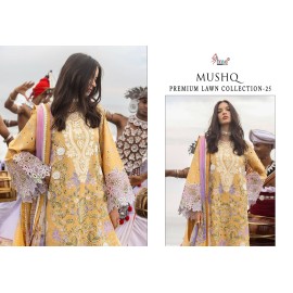 MUSHQ PREMIUM LAWN COLLECTION 2 SHREE (cotton dupatta)