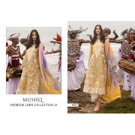 MUSHQ PREMIUM LAWN COLLECTION 2 SHREE (cotton dupatta)