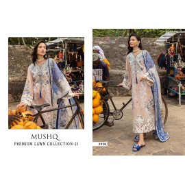 MUSHQ PREMIUM LAWN COLLECTION 2 SHREE (cotton dupatta)
