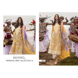 MUSHQ PREMIUM LAWN COLLECTION 2 SHREE (cotton dupatta)