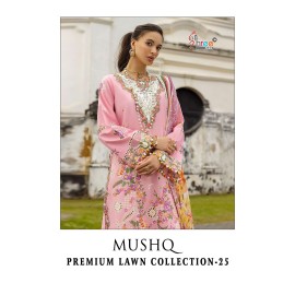 MUSHQ PREMIUM LAWN COLLECTION 2 SHREE (cotton dupatta)