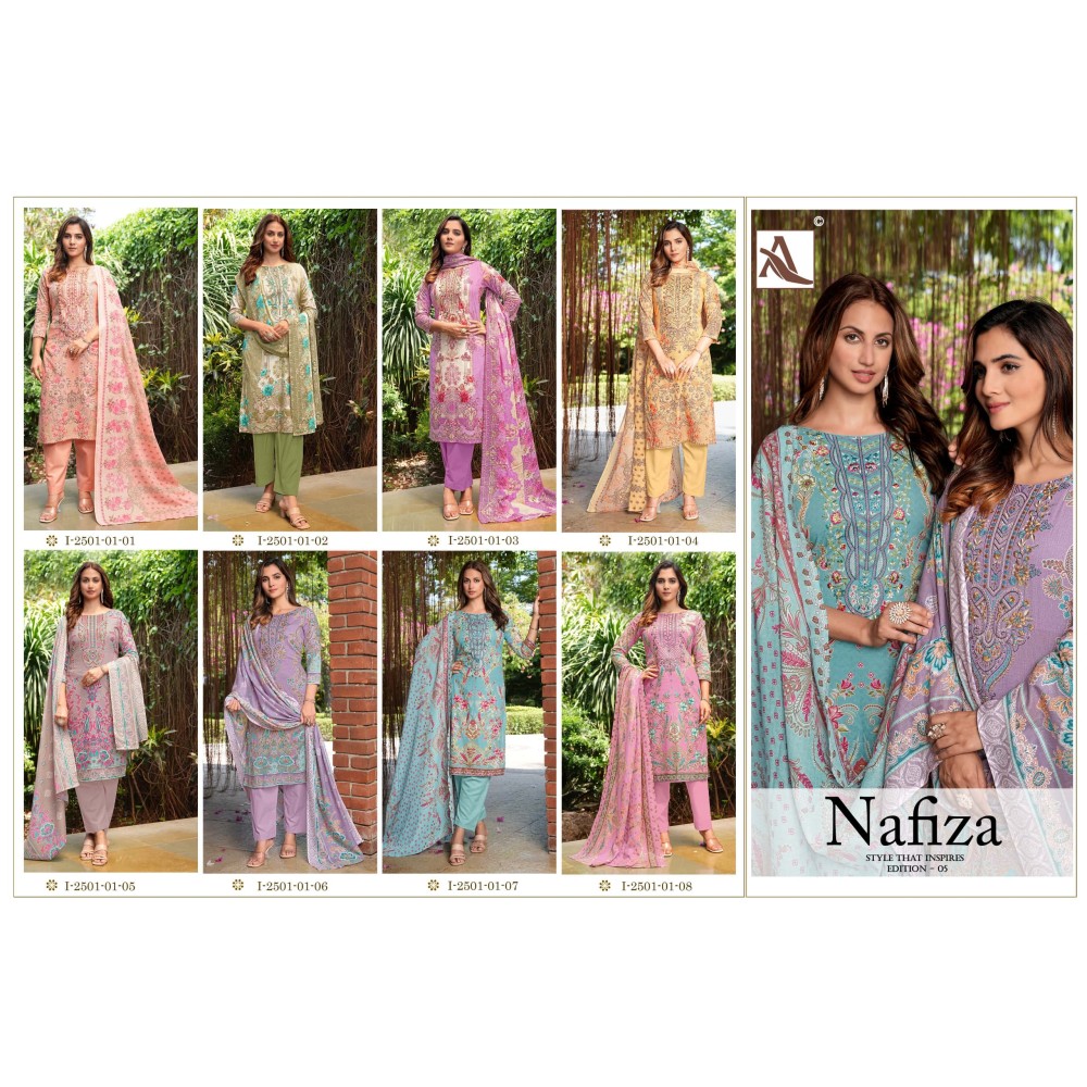 NAFIZA 5 ALOK SUITS (Cotton Dupatta)