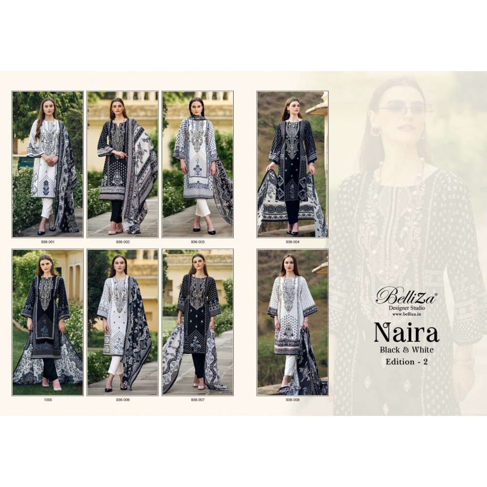 NAIRA B AND W EDITION 2 BY BELLIZA (Cotton Dupatta)