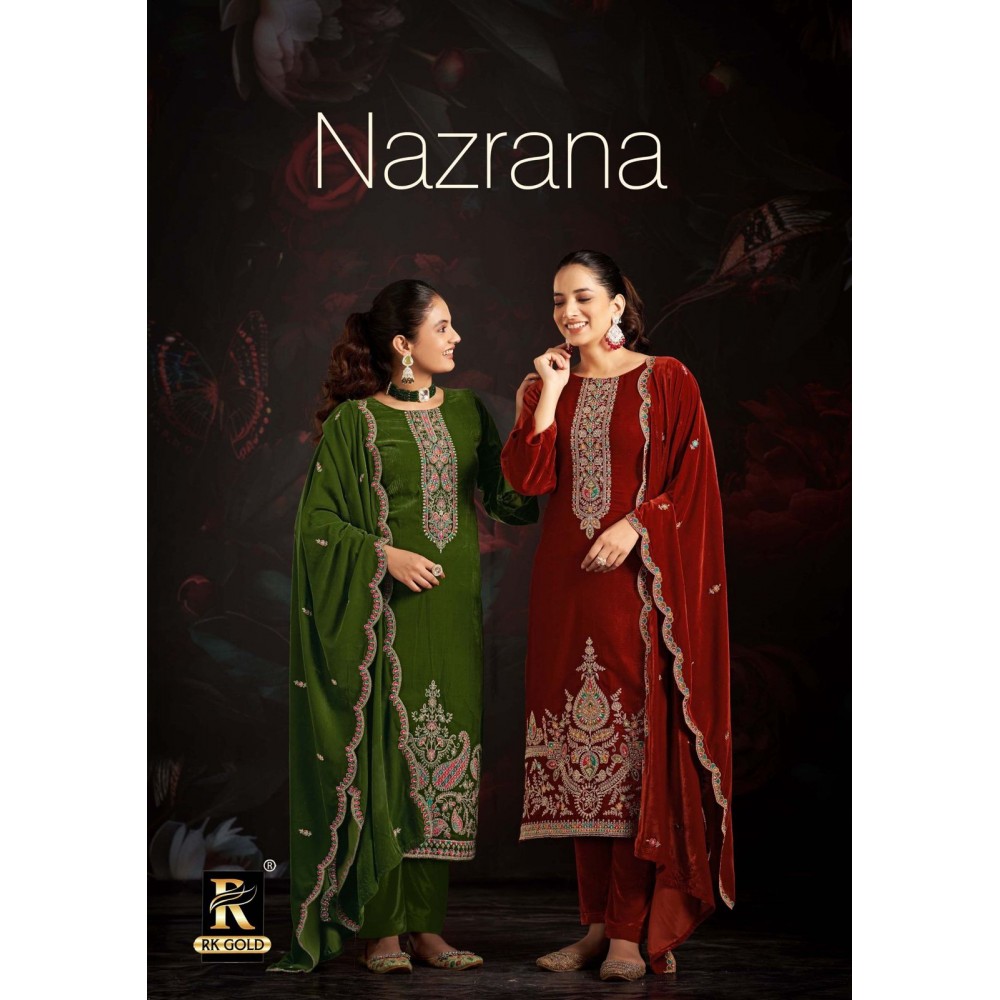 NAZRANA VALVET RK GOLD (Winter Collection)