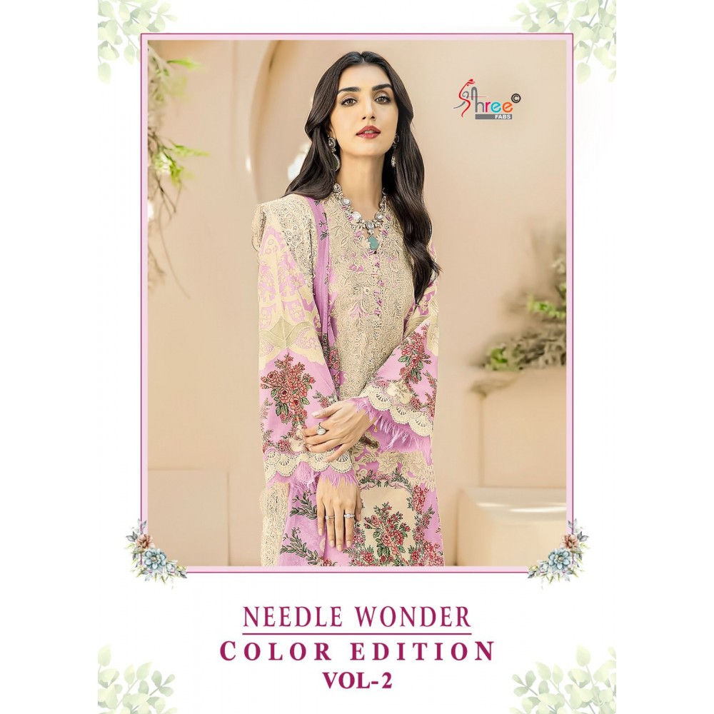 NEEDLE WONDER COLOUR EDITION VOL 2 SHREE (Chiffon Dupatta)