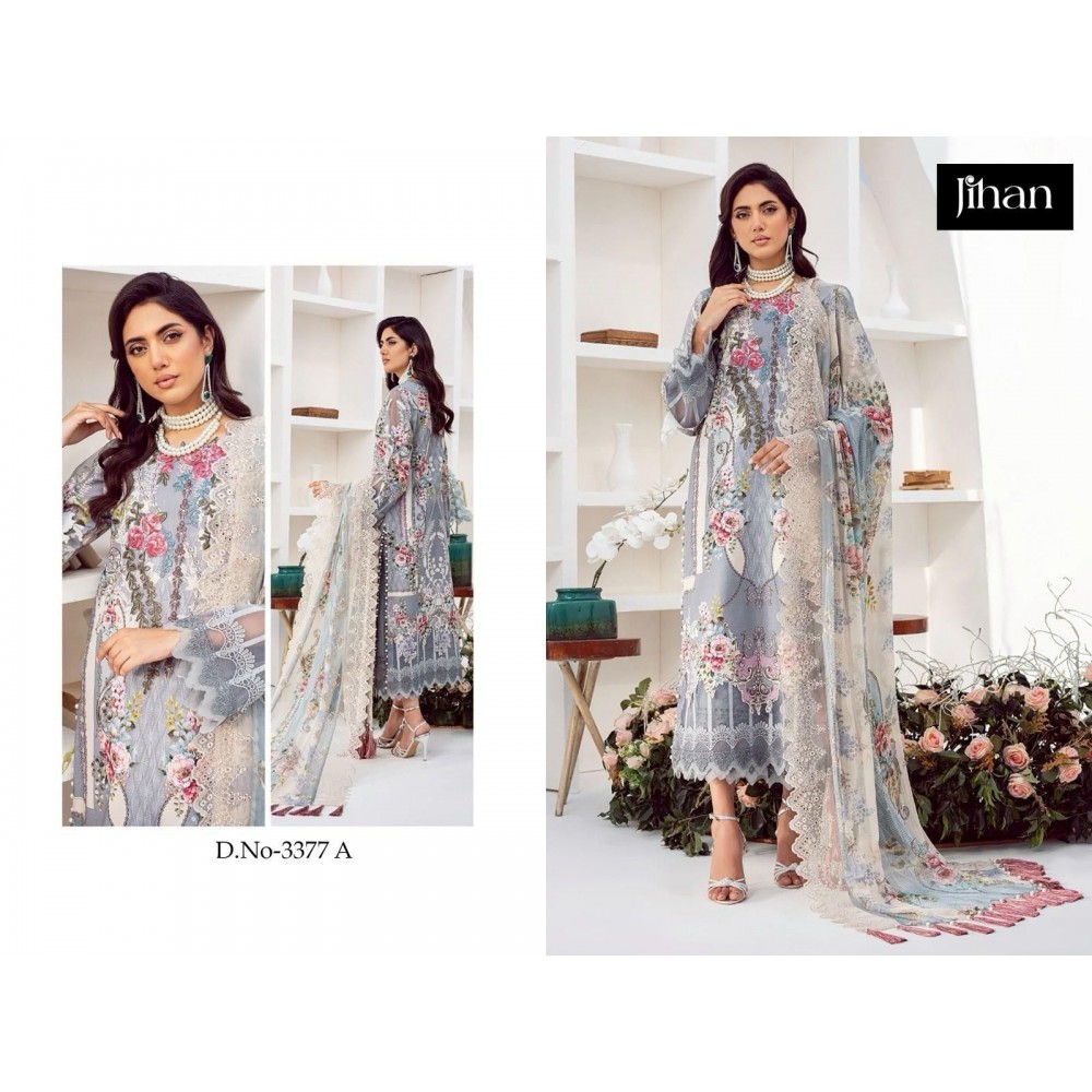 NEEDLE WONDER LAWN COLLECTION JIHAN 3377 (Chiffon Dupatta)