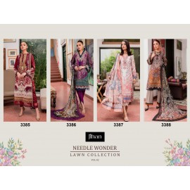 NEEDLE WONDER LAWN COLLECTION VOL 2 JIHAN 3385-88 (Chiffon Dupatta)