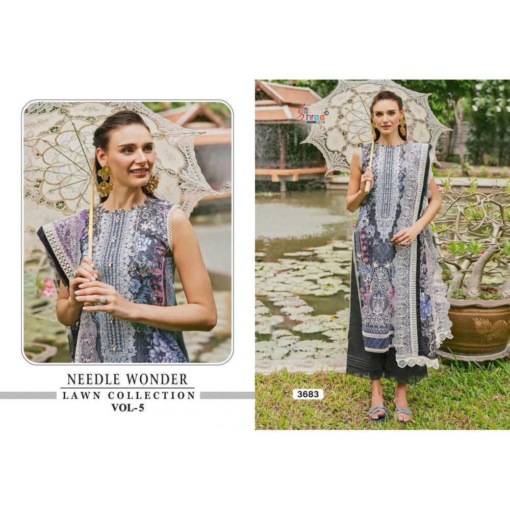 NEEDLE WONDER LAWN COLLECTION VOL 5 SHREE (Chiffon Dupatta)