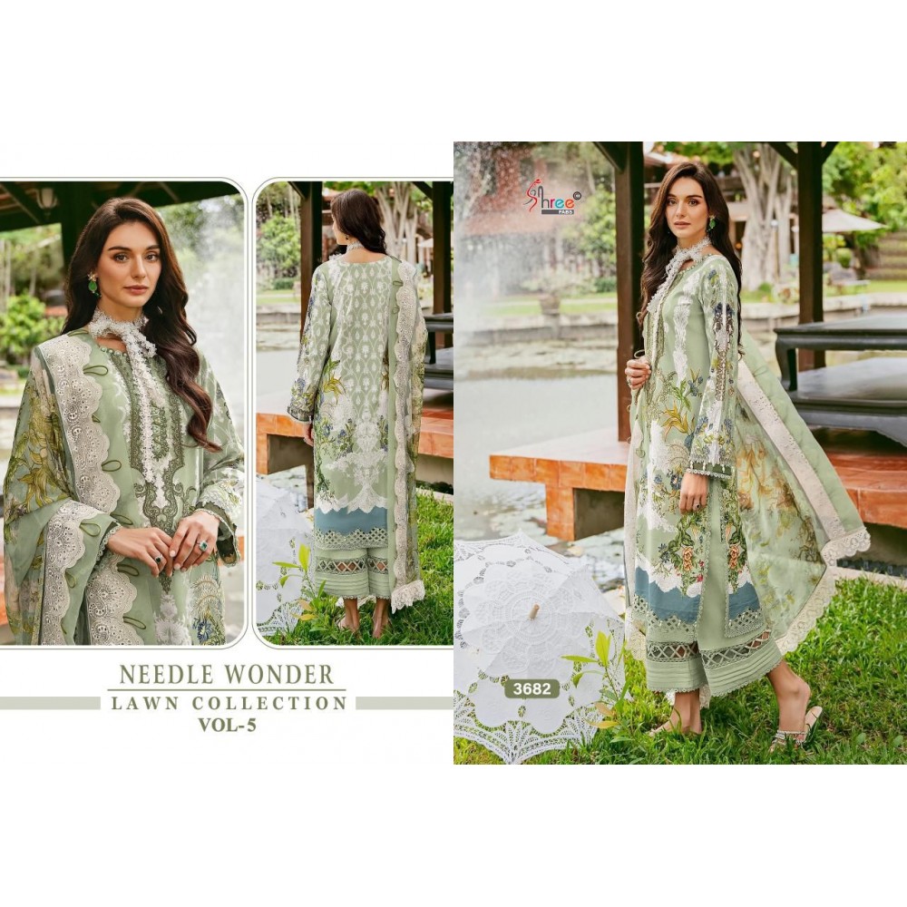 NEEDLE WONDER LAWN COLLECTION VOL 5 SHREE (Chiffon Dupatta)