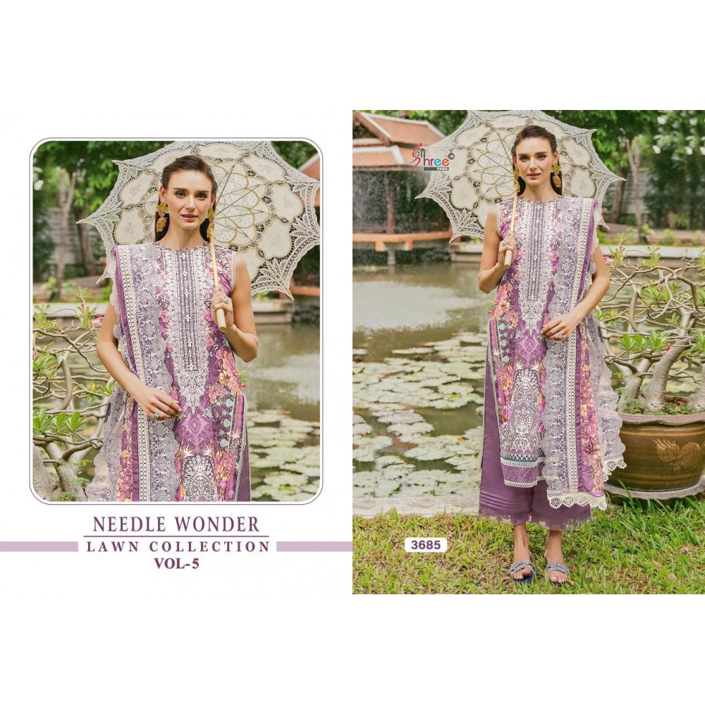 NEEDLE WONDER LAWN COLLECTION VOL 5 SHREE (Chiffon Dupatta)