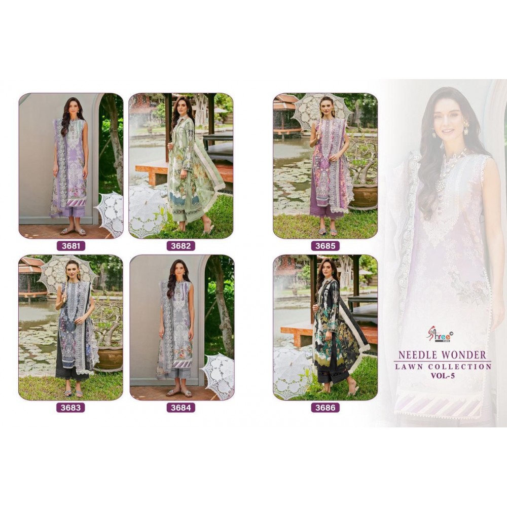 NEEDLE WONDER LAWN COLLECTION VOL 5 SHREE (Cotton Dupatta)