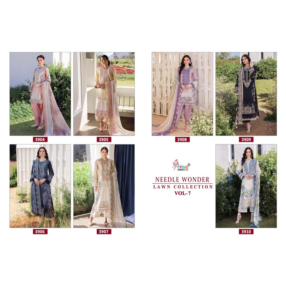 NEEDLE WONDER LAWN COLLECTION VOL 7 SHREE (Chiffon Dupatta)
