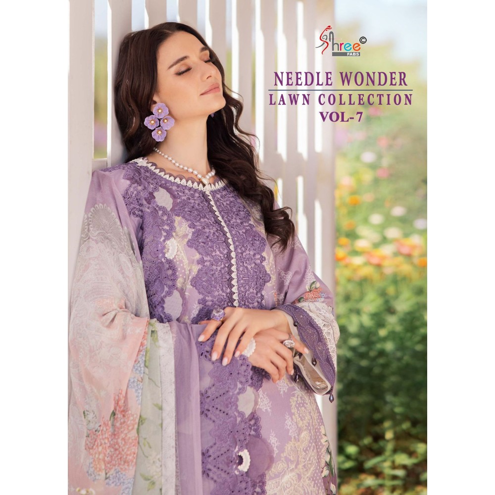 NEEDLE WONDER LAWN COLLECTION VOL 7 SHREE (Chiffon Dupatta)